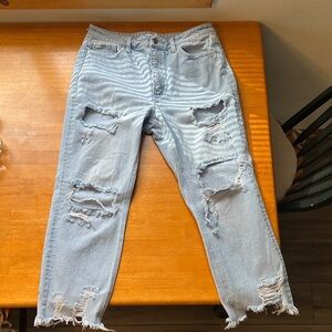 Flying Monkey 100% Cotton Distressed Light Blue Women's Jeans SZ 10